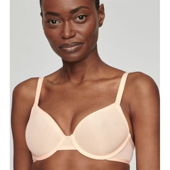 NWOT CUUP 30G The Demi Modern T Shirt Ivory Bra 124354